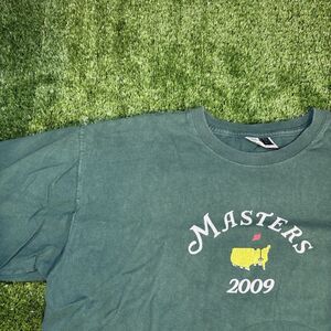 Mens 2009 Masters Golf Tournament Short Sleeve Shirt Mens Sz L Made In USA Green